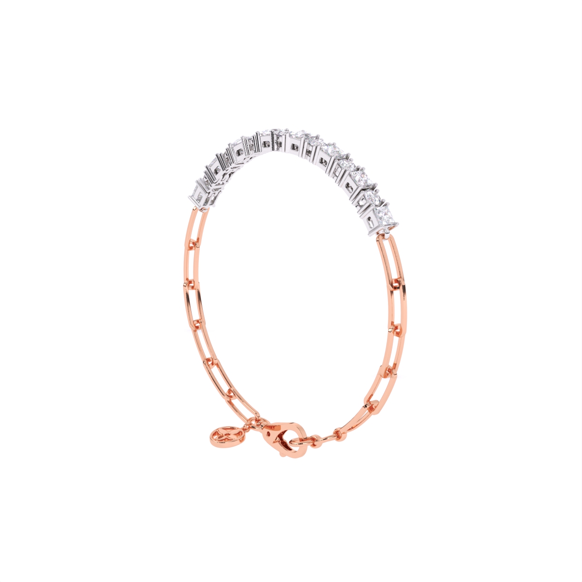Princess & Round Cut Diamond Bracelet